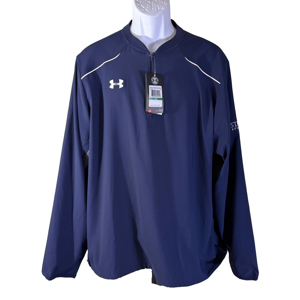 Under Armour 1/4 Zip Pullover Mens Large Navy Blue‎ Starr Aviation 1252003